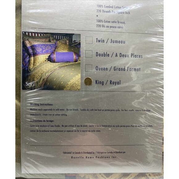 Revelle Sari King Size Bed Skirt Combed Cotton Sateen Green Multicolor - Picture 7 of 12